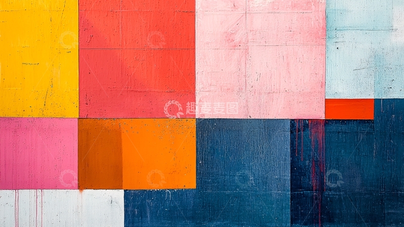 高清大图下载【趣麦麦图】抽象彩色几何方形