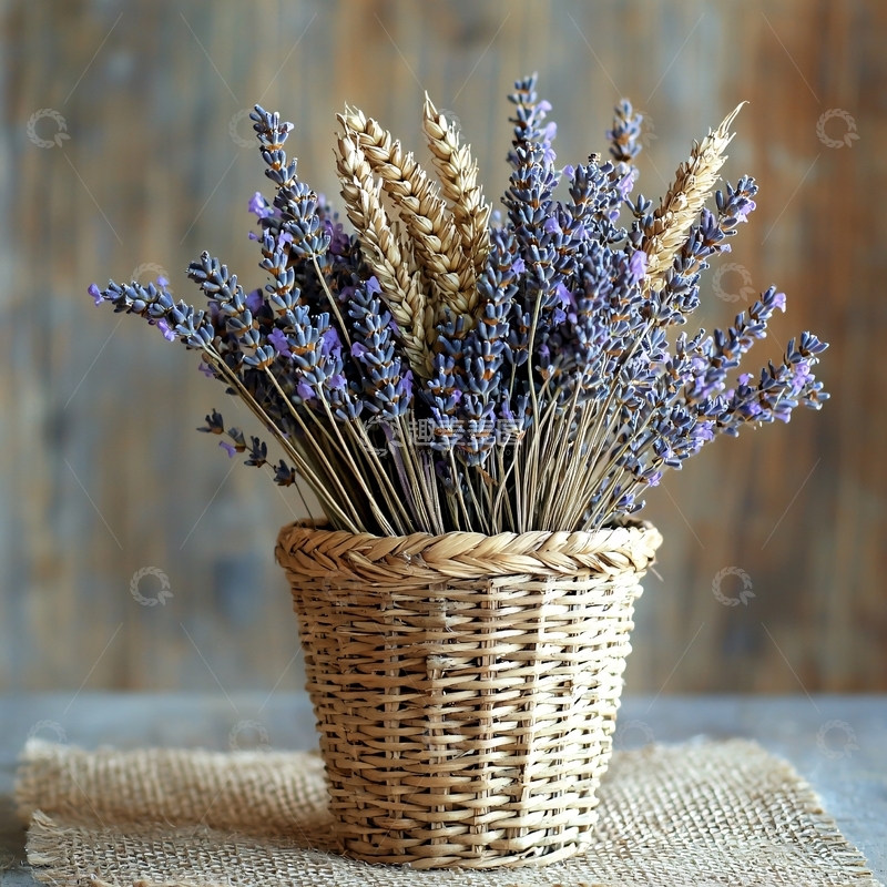高清大图下载【趣麦麦图】薰衣草小麦干花束