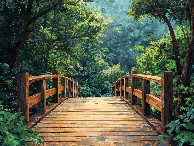高清大图下载【趣麦麦图】木桥