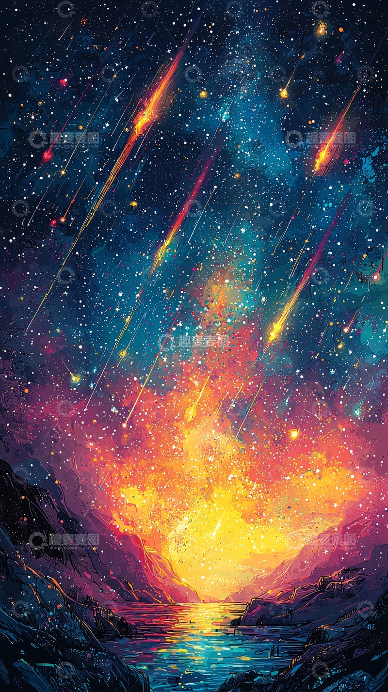 高清大图下载【趣麦麦图】星空流星唯美梦幻景色