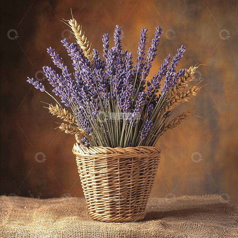 高清大图下载【趣麦麦图】薰衣草小麦花束