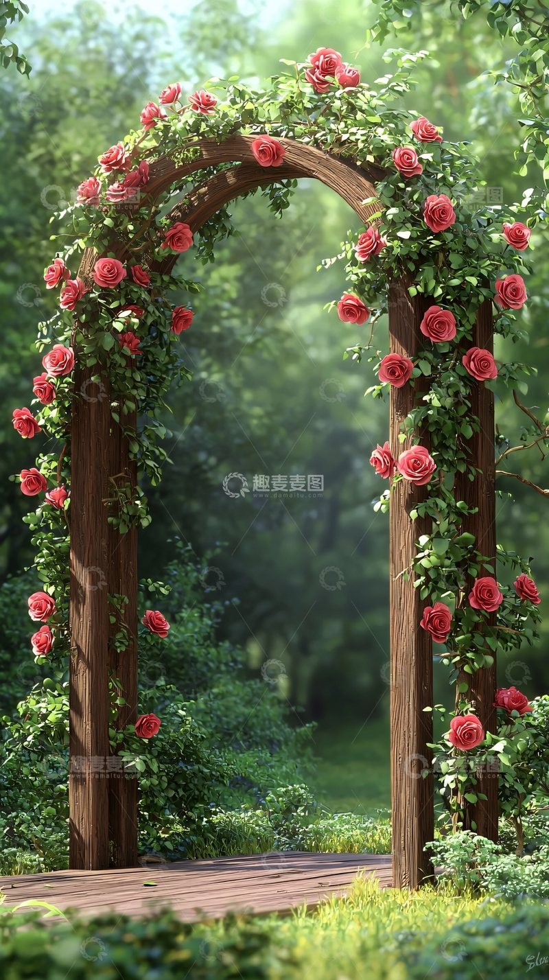 高清大图下载【趣麦麦图】玫瑰花拱门