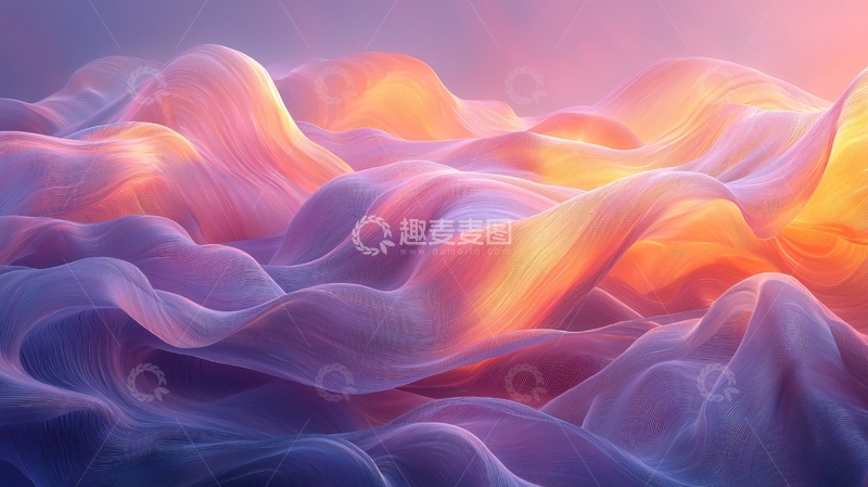 高清大图下载【趣麦麦图】梦幻般流动的色彩波浪