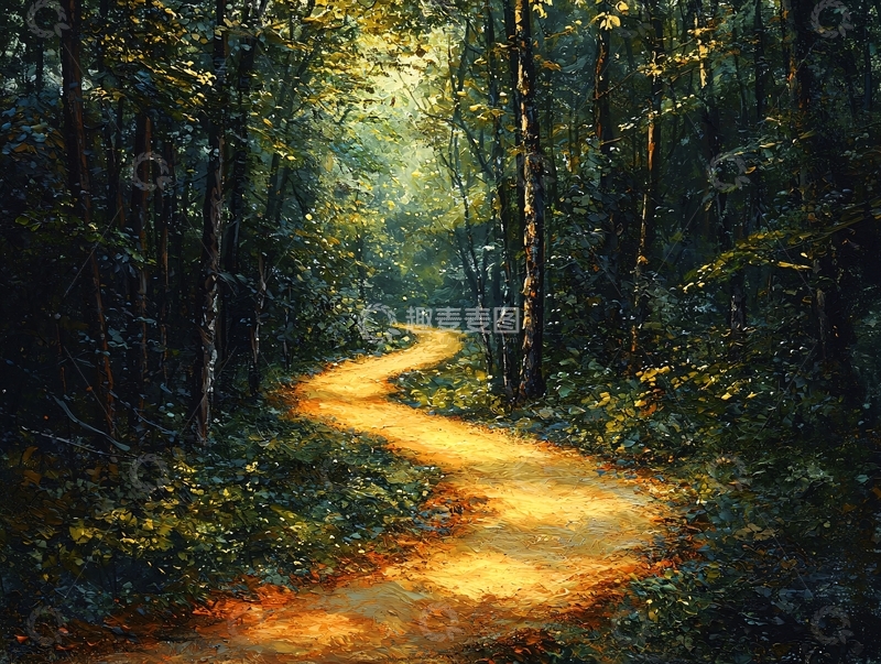 高清大图下载【趣麦麦图】森林中的蜿蜒小路