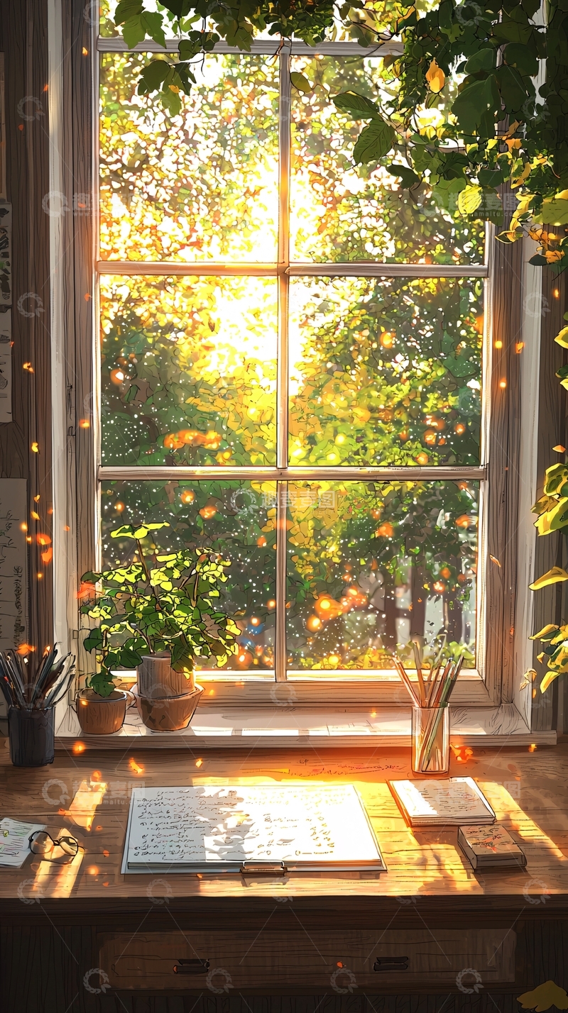高清大图下载【趣麦麦图】阳光洒进窗台