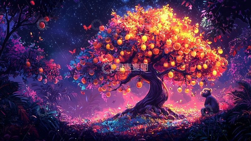 高清大图下载【趣麦麦图】发光果树
