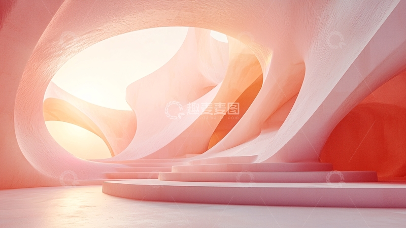 高清大图下载【趣麦麦图】粉色抽象建筑