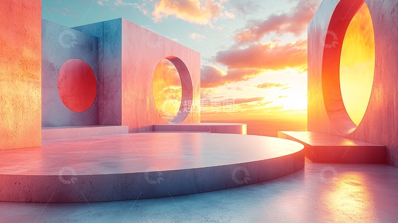 高清大图下载【趣麦麦图】抽象几何建筑