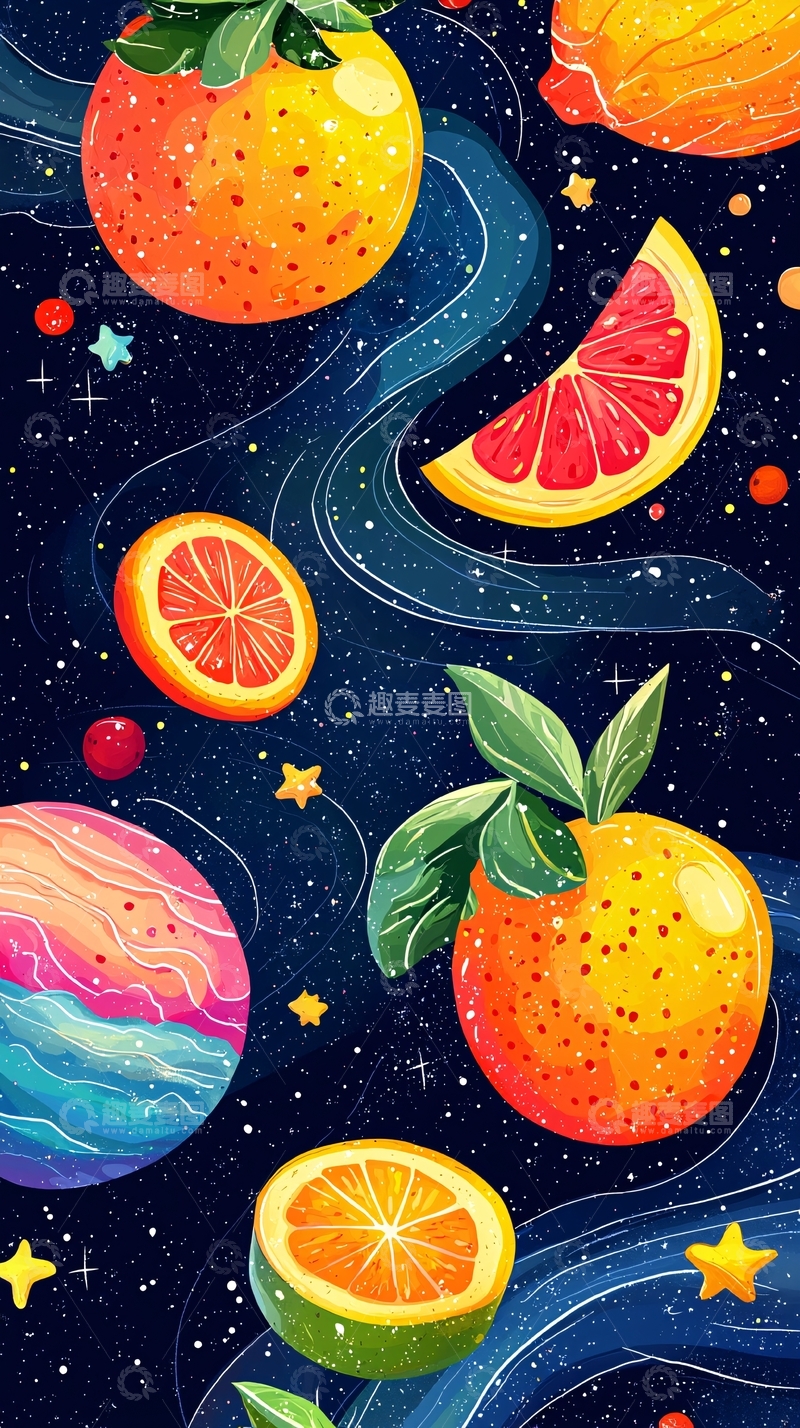 高清大图下载【趣麦麦图】宇宙水果