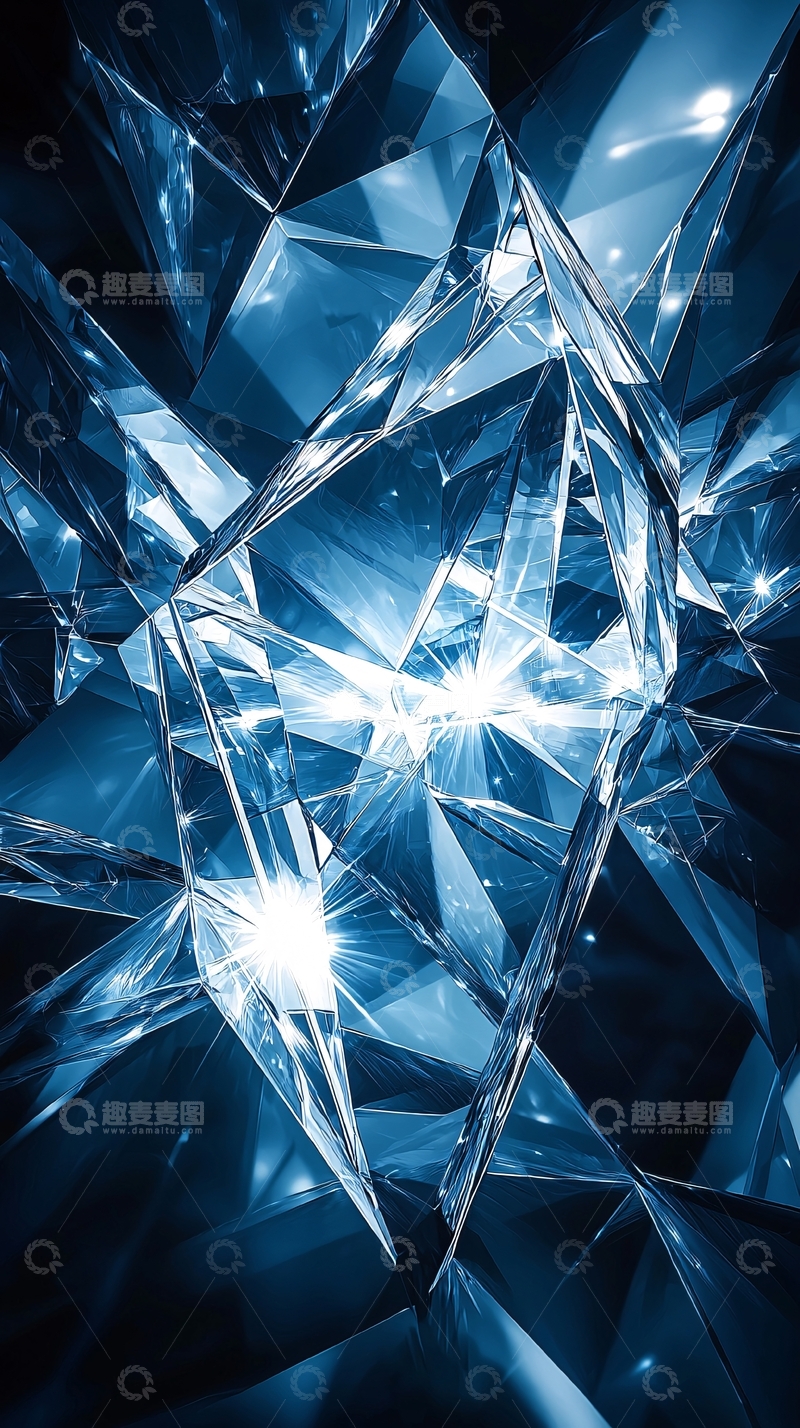 高清大图下载【趣麦麦图】深蓝色水晶碎片