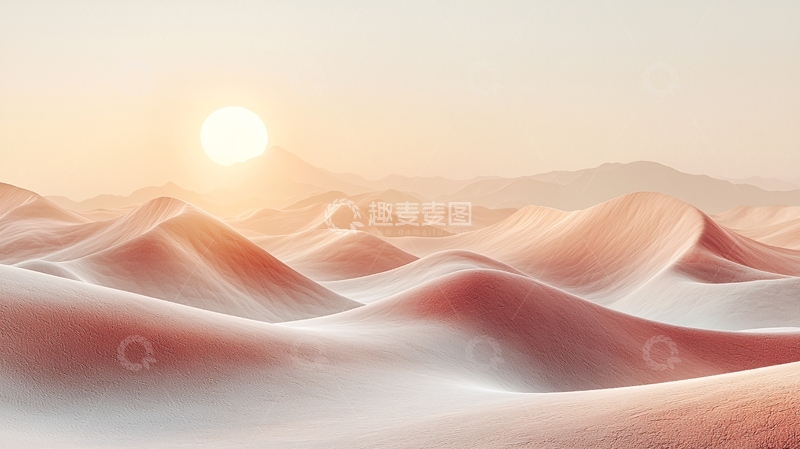 高清大图下载【趣麦麦图】沙漠日出