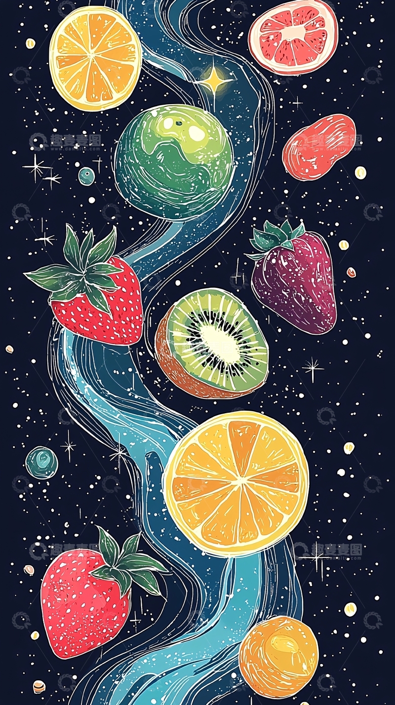 高清大图下载【趣麦麦图】水果宇宙