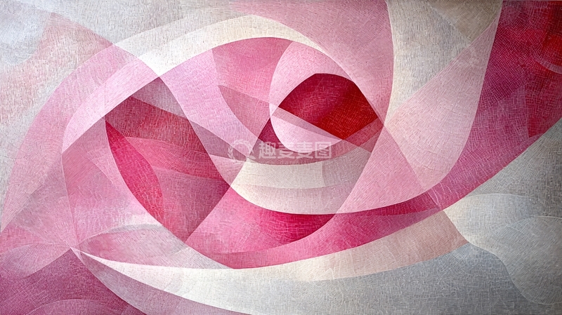 高清大图下载【趣麦麦图】抽象粉色丝带缠绕