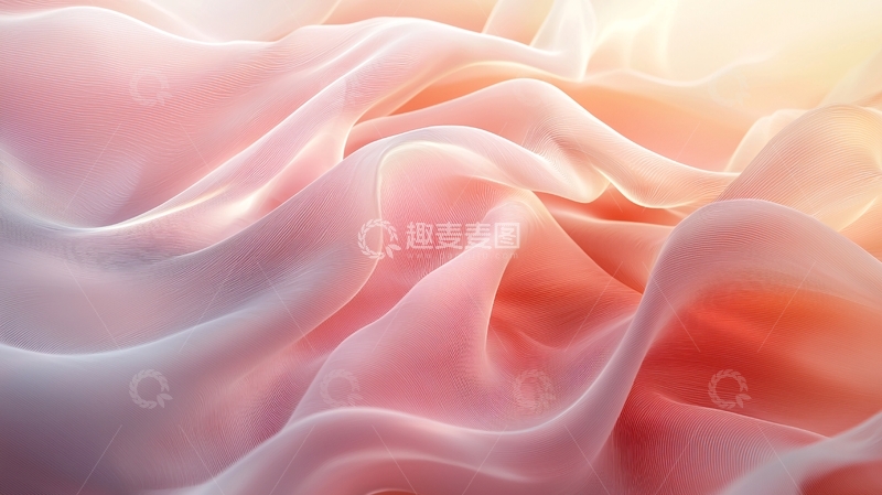 高清大图下载【趣麦麦图】粉色丝绸褶皱质感
