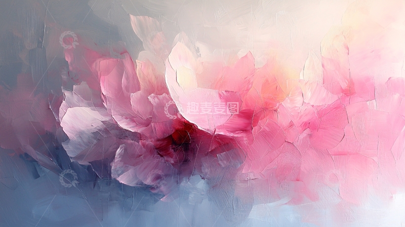 高清大图下载【趣麦麦图】粉红色花朵艺术抽象