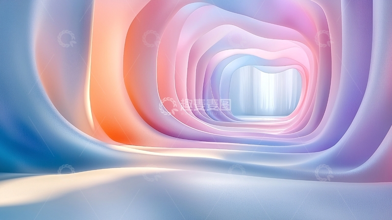 高清大图下载【趣麦麦图】梦幻彩色隧道