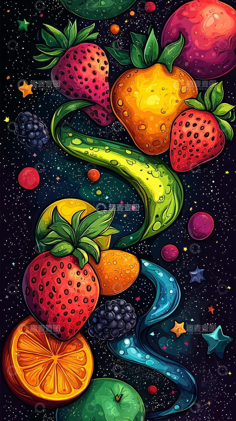 高清大图下载【趣麦麦图】宇宙水果