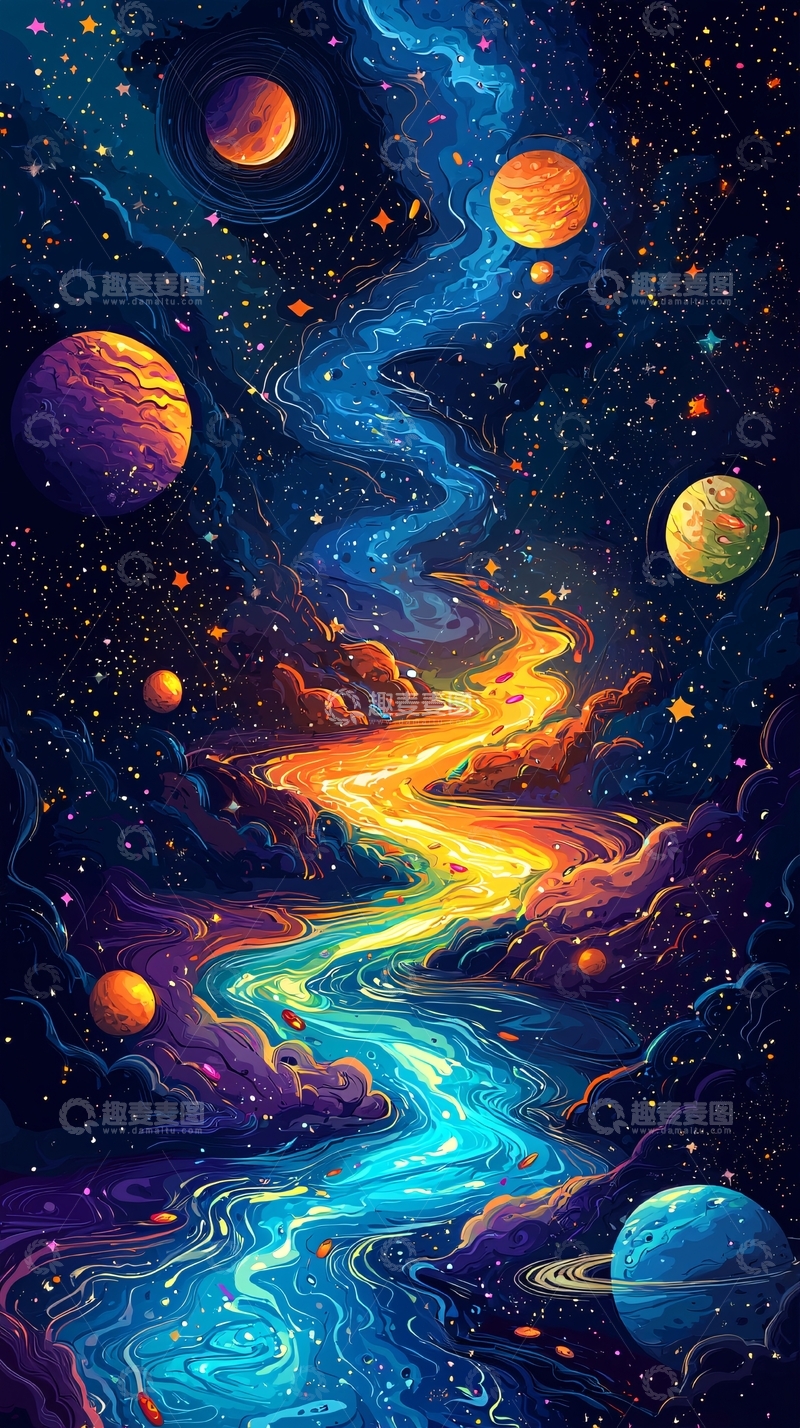 高清大图下载【趣麦麦图】宇宙星河河流