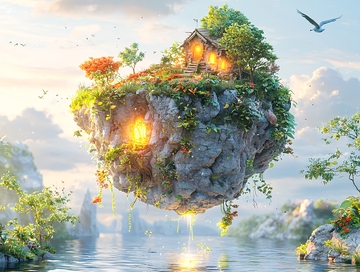 悬浮岛小屋