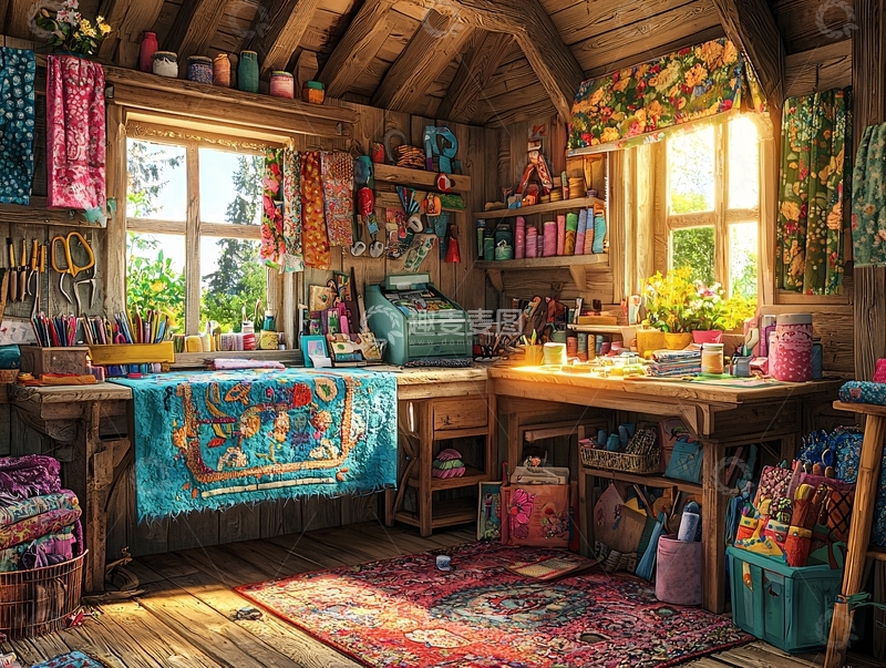 高清大图下载【趣麦麦图】温馨的手工艺工作室