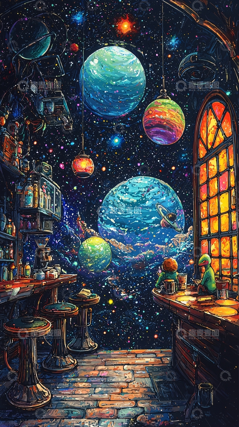 高清大图下载【趣麦麦图】宇宙酒吧