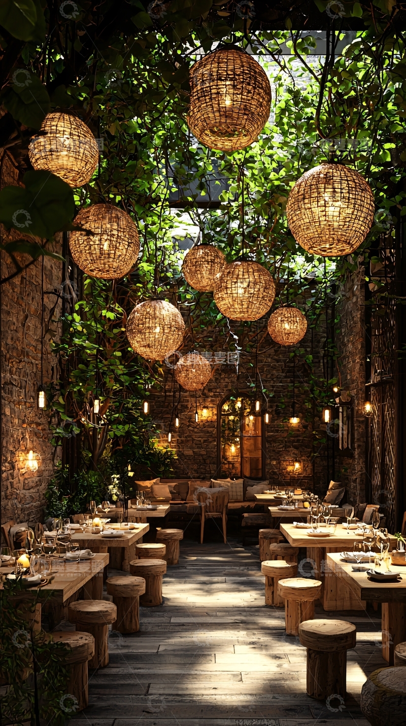 高清大图下载【趣麦麦图】户外庭院餐厅