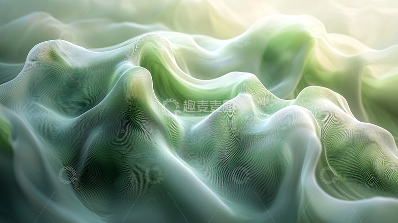 高清大图下载【趣麦麦图】流体质感绿白渐变