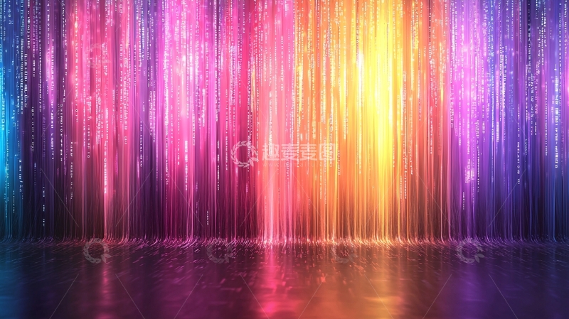 高清大图下载【趣麦麦图】绚丽多彩的光线瀑布