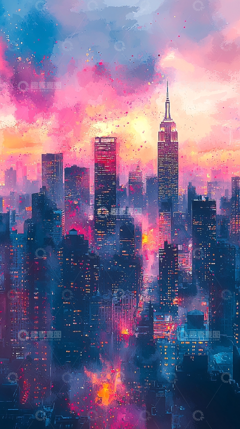 高清大图下载【趣麦麦图】梦幻城市剪影