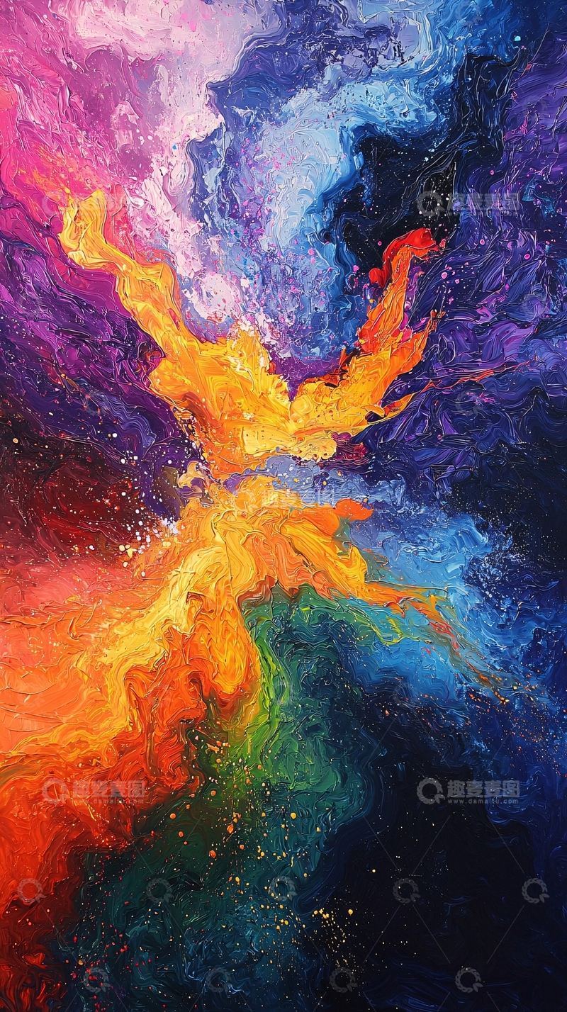 高清大图下载【趣麦麦图】流动的彩虹宇宙