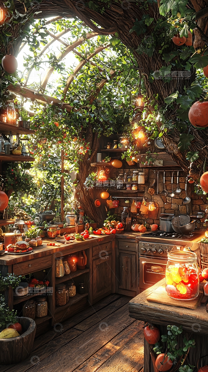 高清大图下载【趣麦麦图】树屋厨房
