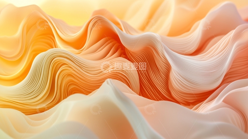 高清大图下载【趣麦麦图】抽象橙色波浪