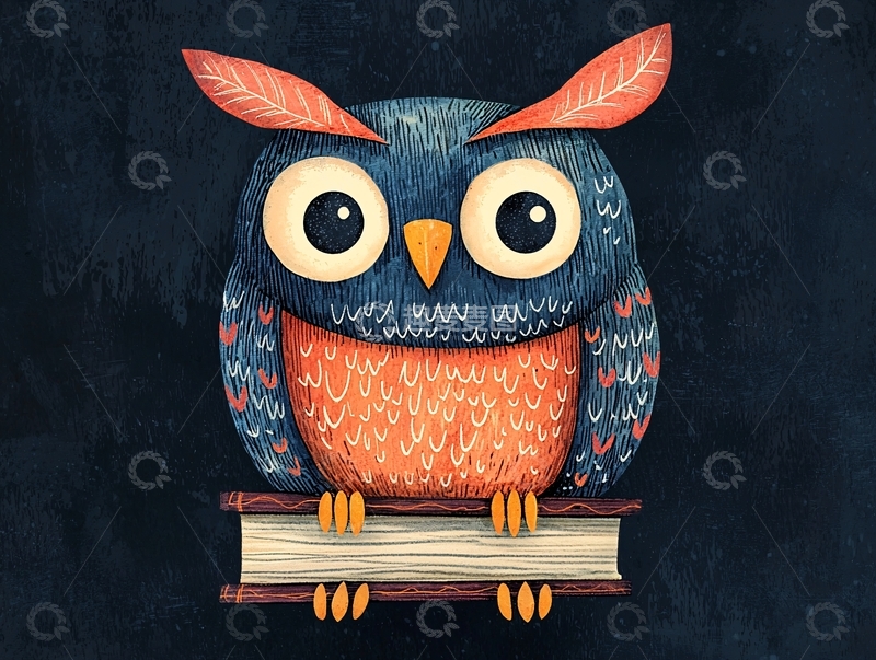 高清大图下载【趣麦麦图】卡通猫头鹰