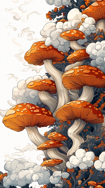 卡通风格的蘑菇