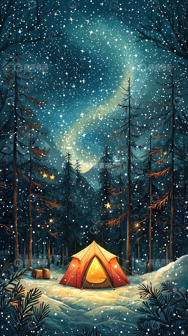 高清大图下载【趣麦麦图】星空下的帐篷