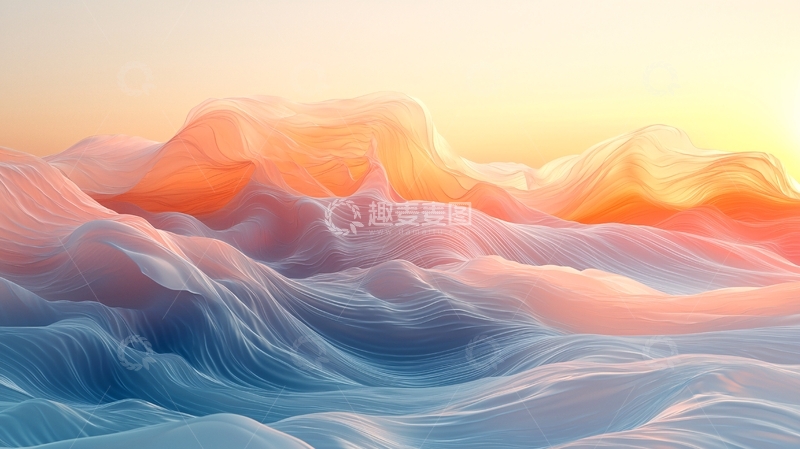高清大图下载【趣麦麦图】梦幻般色彩的抽象山脉