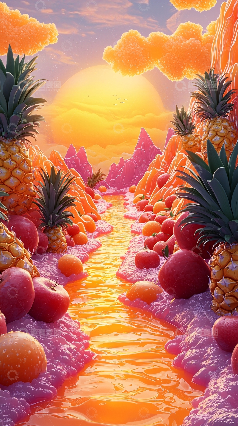 高清大图下载【趣麦麦图】水果主题的梦幻风景
