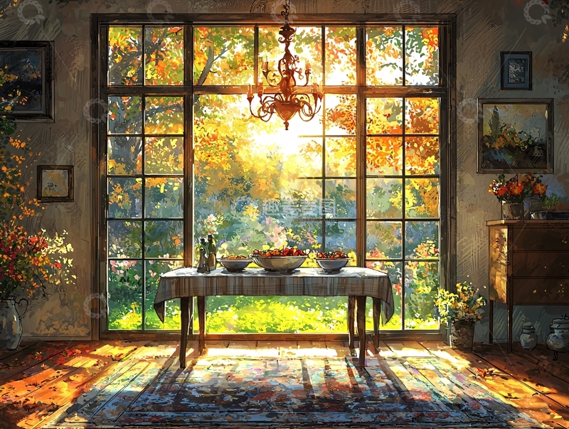 高清大图下载【趣麦麦图】秋日阳光洒满房间