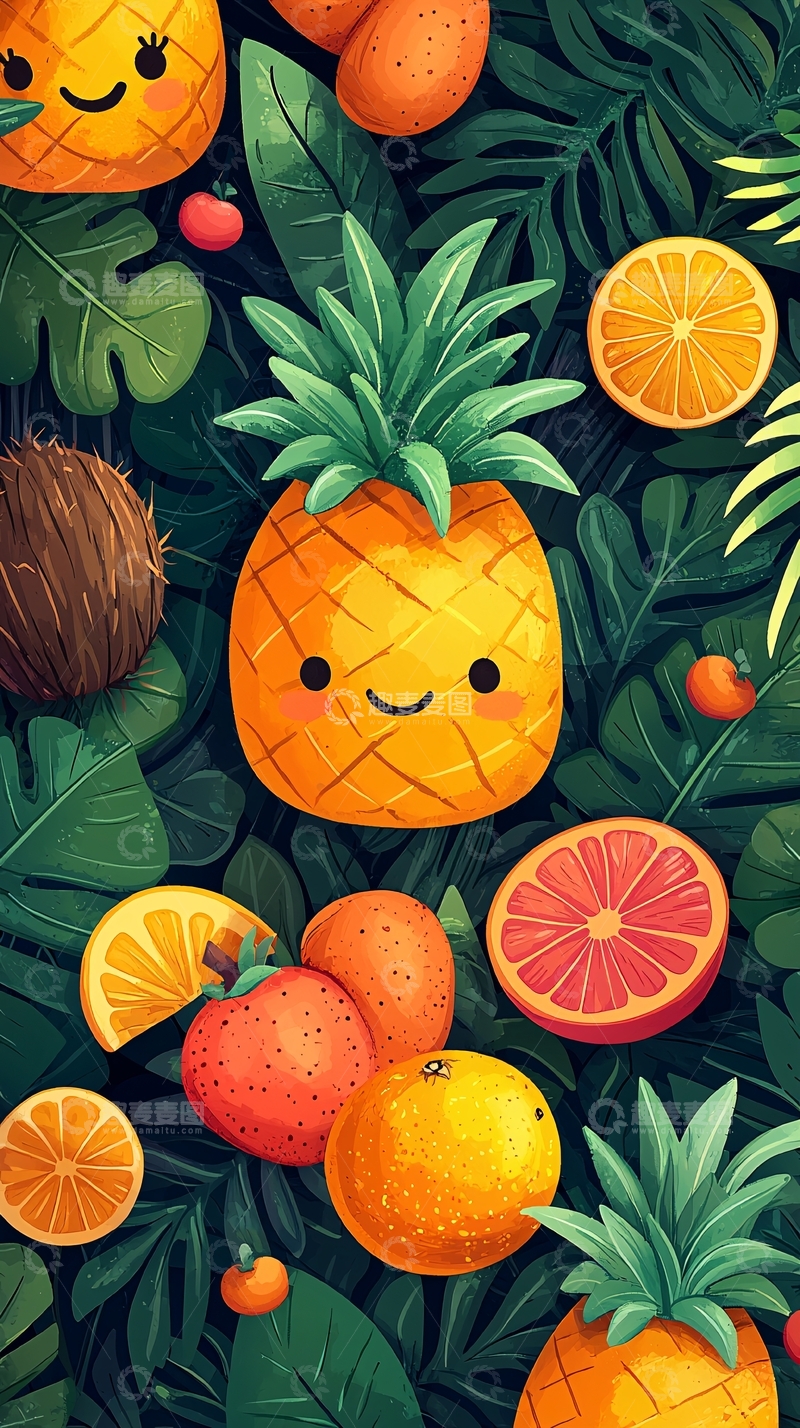 高清大图下载【趣麦麦图】卡通水果