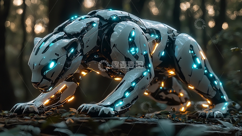 高清大图下载【趣麦麦图】机械豹