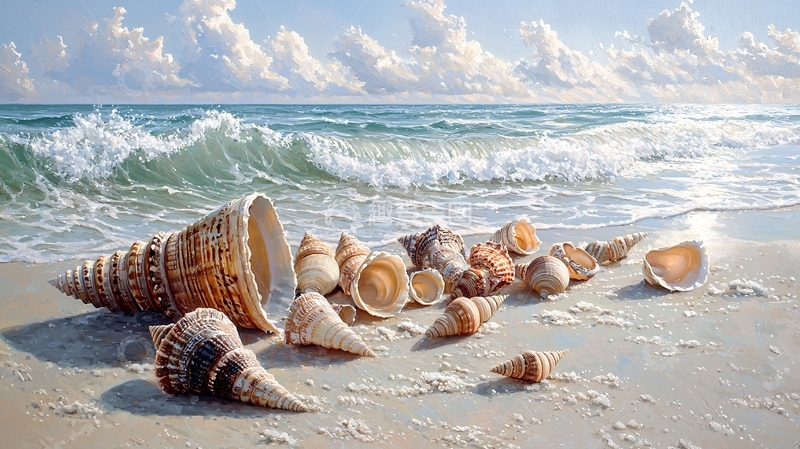 高清大图下载【趣麦麦图】海滩贝壳阳光沙子