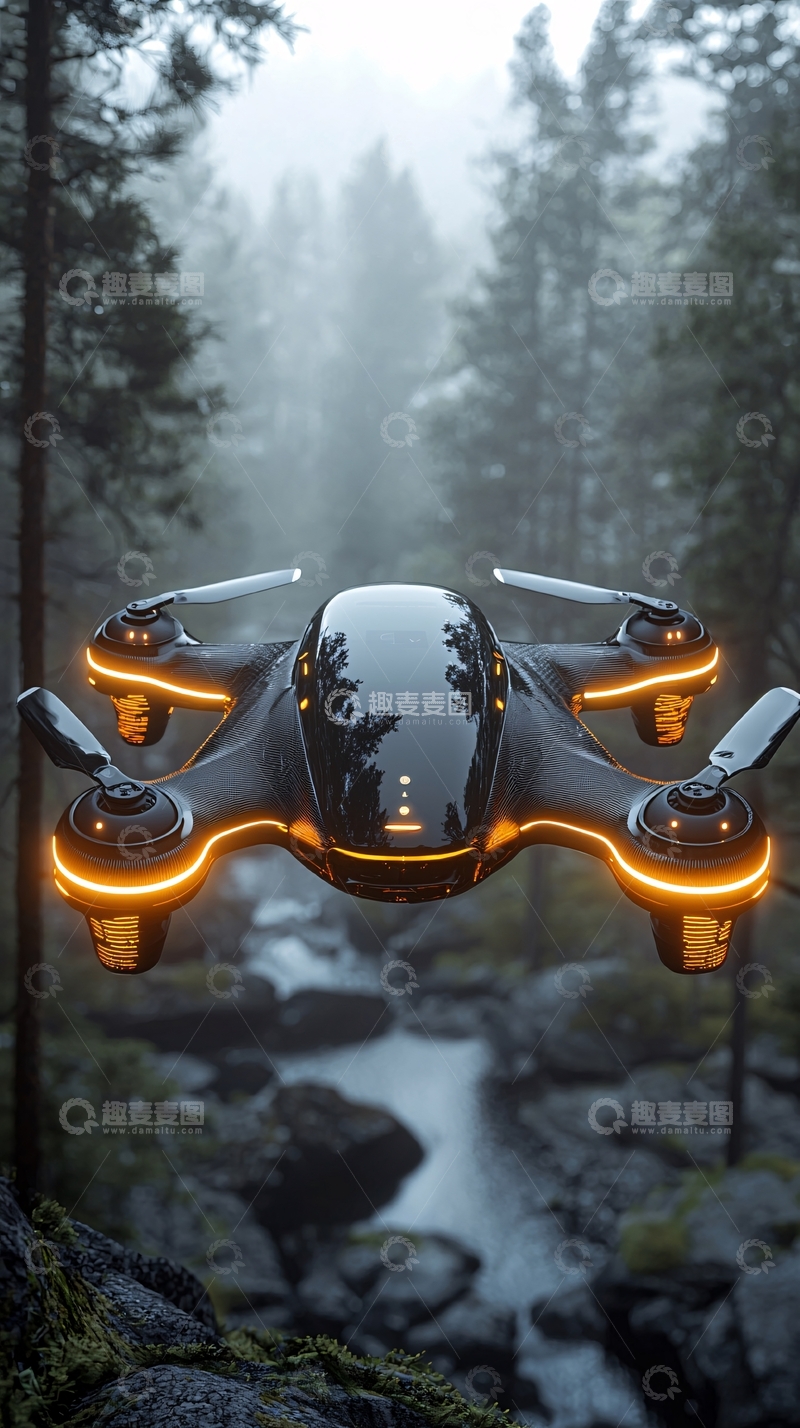 高清大图下载【趣麦麦图】未来科技无人机