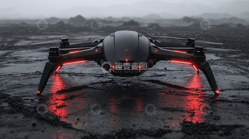 高清大图下载【趣麦麦图】未来科技感无人机