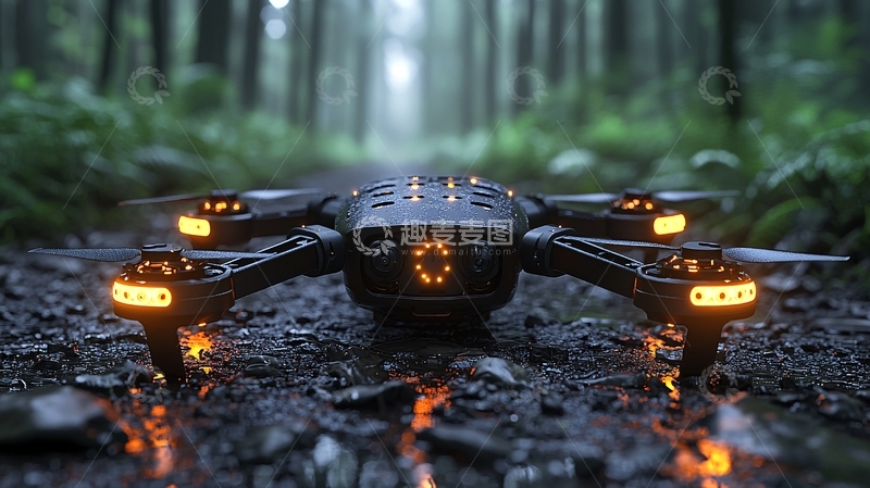 高清大图下载【趣麦麦图】森林道路无人机