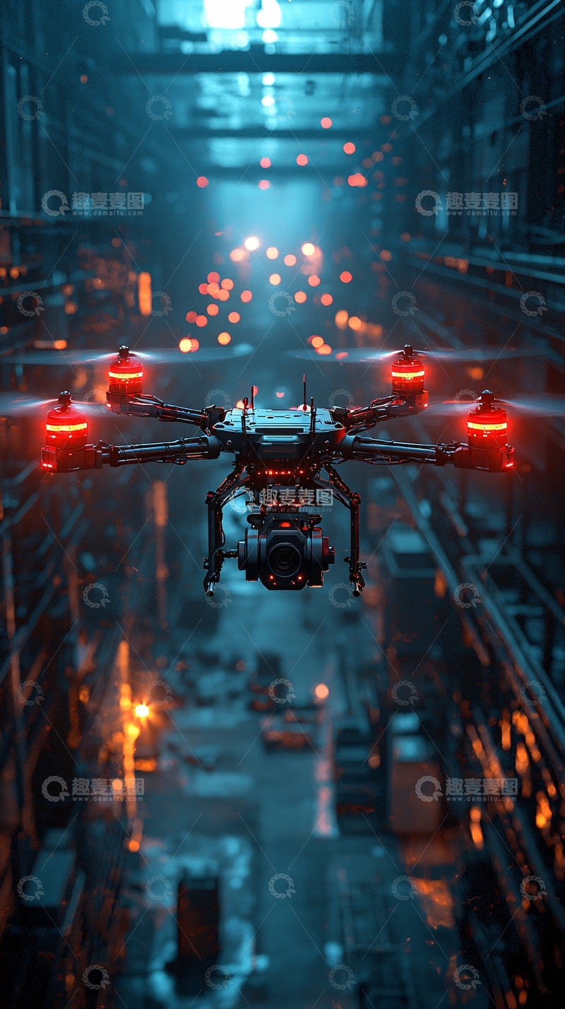 高清大图下载【趣麦麦图】未来科技感无人机