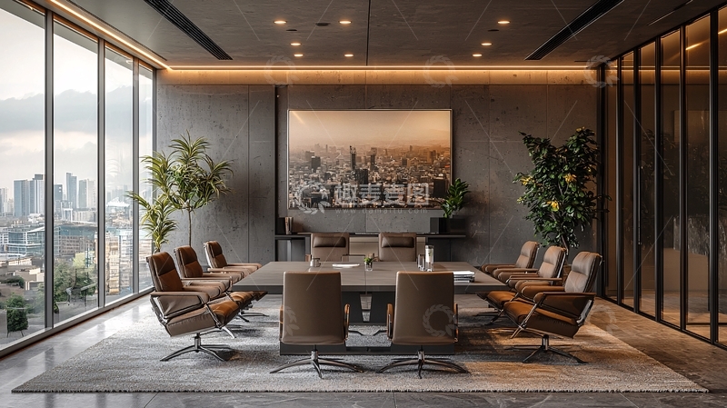 高清大图下载【趣麦麦图】现代都市商务会客厅