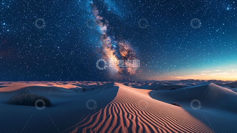 高清大图下载【趣麦麦图】沙漠星空