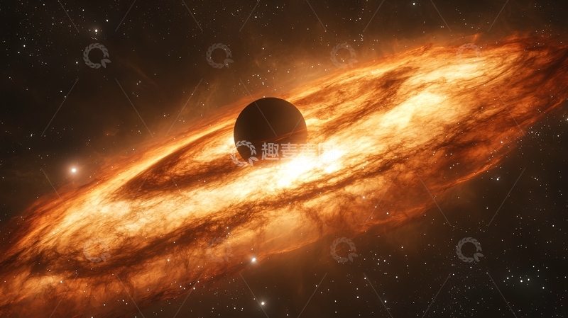 高清大图下载【趣麦麦图】宇宙行星环绕火焰