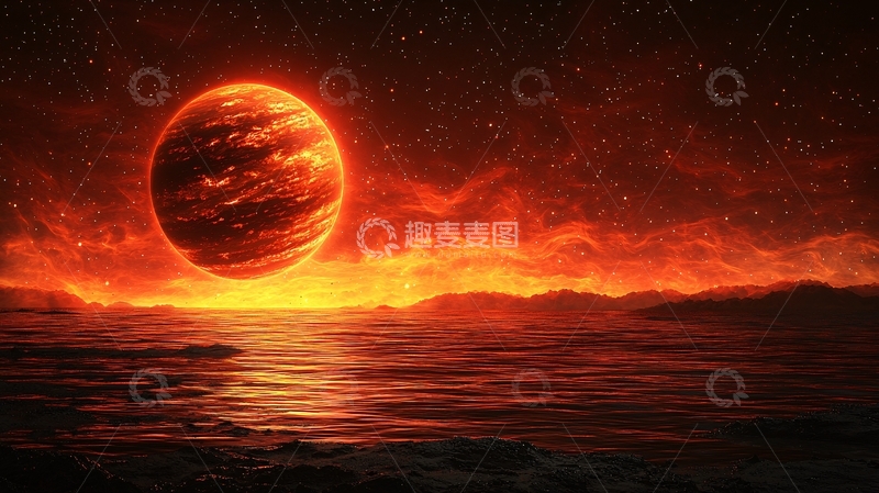 高清大图下载【趣麦麦图】燃烧的星球