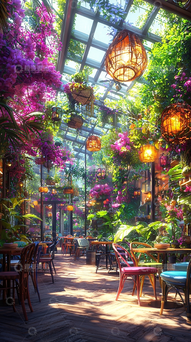 高清大图下载【趣麦麦图】梦幻花园餐厅